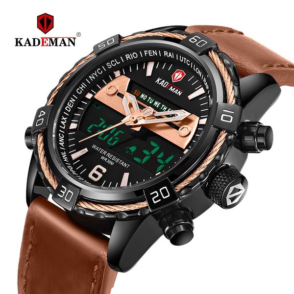 kademan men's analog digital sports watches genuine leather army quartz watch relogio masculino k6173l, Slivery;brown
kademan men's analog digital sports watches genuine leather army quartz watch relogio masculino k6173l, Slivery;brown