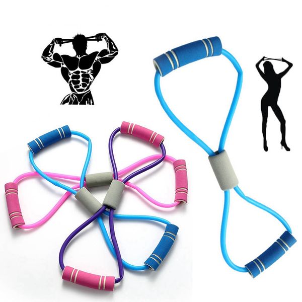 Sport Fitness Yoga Puller 8 Shaped Gym Exercise Rubber Bands Legs Chest Expander Women Elastic Loop Pilates Training Pull Rope
