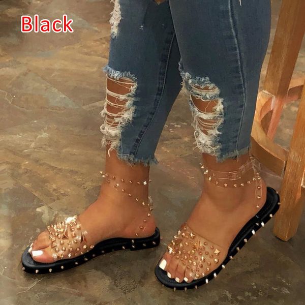 sandals shujin 2021 women transparent flats shoes large size female clear with rivet ladies roman beach sandalias mujer, Black
sandals shujin 2021 women transparent flats shoes large size female clear with rivet ladies roman beach sandalias mujer, Black