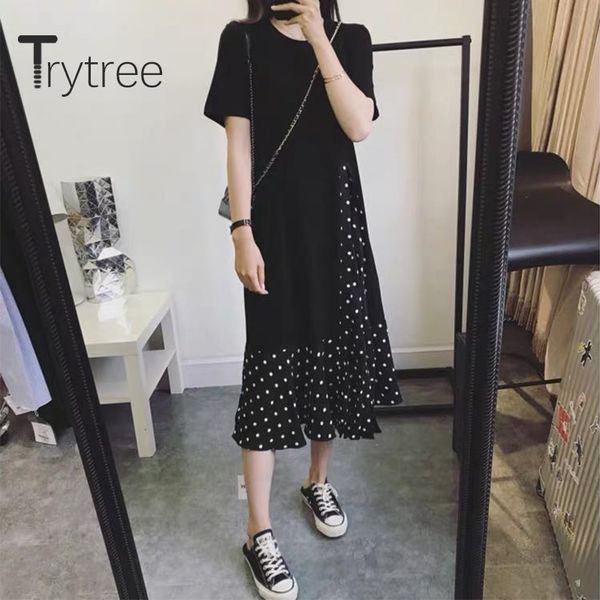 casual dresses trytree 2021 summer woman dress o-neck solid patchwork dot loose black fashion elegant mid-calf long, Black;gray
casual dresses trytree 2021 summer woman dress o-neck solid patchwork dot loose black fashion elegant mid-calf long, Black;gray