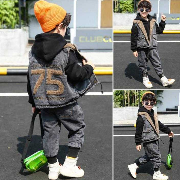 boys clothes 3pcs clothing set for spring autumn winter plus velvet thick warm denim clothing sets for 3-13t boy high quality, White
boys clothes 3pcs clothing set for spring autumn winter plus velvet thick warm denim clothing sets for 3-13t boy high quality, White