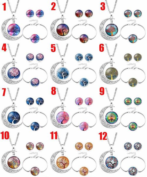 tree of life jewelry sets glass cabochon moon time gemstone pendant necklaces bracelet stud earrings for women fashion jewelry gift, Black
tree of life jewelry sets glass cabochon moon time gemstone pendant necklaces bracelet stud earrings for women fashion jewelry gift, Black