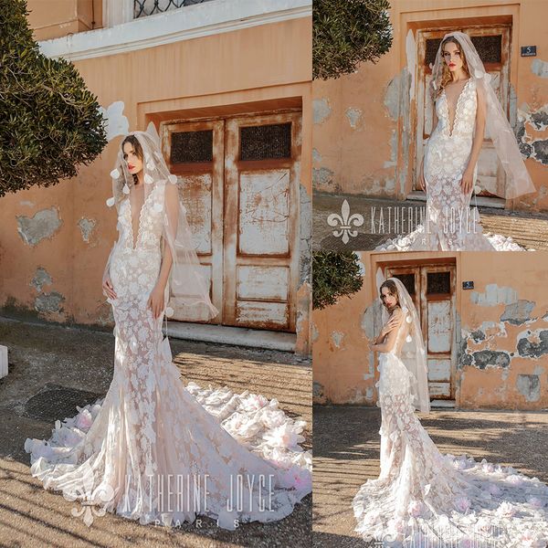 katherine joyce deep v neck mermaid wedding dresses backless sleeveless appliques lace wedding dress sweep train bridal gown, White
katherine joyce deep v neck mermaid wedding dresses backless sleeveless appliques lace wedding dress sweep train bridal gown, White