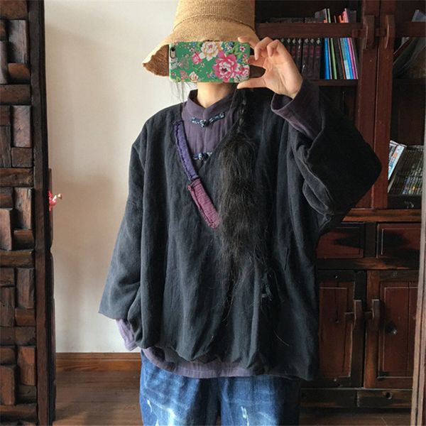 johnature new 2019 loose tie vintage patchwork original spring plus size cotton linen v-neck black hanfu style women parkas, Tan;black
johnature new 2019 loose tie vintage patchwork original spring plus size cotton linen v-neck black hanfu style women parkas, Tan;black