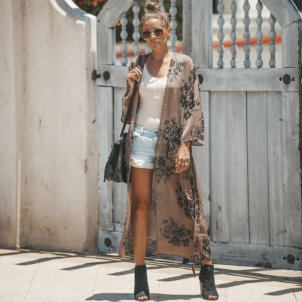 k555555 women long sleeve floral print chiffon loose shawl cover up blouse long beach cover up casual outwear, White
k555555 women long sleeve floral print chiffon loose shawl cover up blouse long beach cover up casual outwear, White