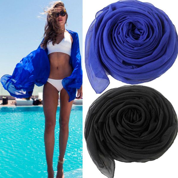 170cm * 70 cm 2019 summer print silk scarf oversized chiffon scarf women pareo beach cover up wrap sarong solid long cape female, Blue;gray
170cm * 70 cm 2019 summer print silk scarf oversized chiffon scarf women pareo beach cover up wrap sarong solid long cape female, Blue;gray