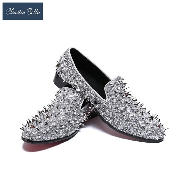 christia bella handmade men spikes shoes rivets fashion party and wedding men loafers italian style smoking slippers men's flats, Black
christia bella handmade men spikes shoes rivets fashion party and wedding men loafers italian style smoking slippers men's flats, Black