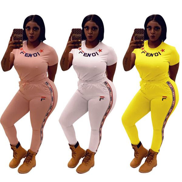 ff women clothing 2 piece set tracksuits fends short sleeve t-shirt + striped pants brand streetwear outfits designer fitness suit 3xl c6503, White
ff women clothing 2 piece set tracksuits fends short sleeve t-shirt + striped pants brand streetwear outfits designer fitness suit 3xl c6503, White