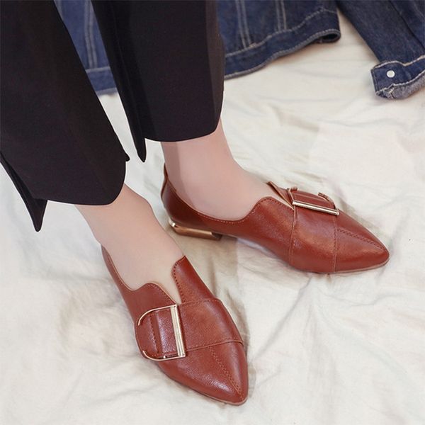 women pointed toe leather pumps shallow low heels fashion slip on ladies girls casual soft comfort female shoes 2019 new autumn, Black
women pointed toe leather pumps shallow low heels fashion slip on ladies girls casual soft comfort female shoes 2019 new autumn, Black