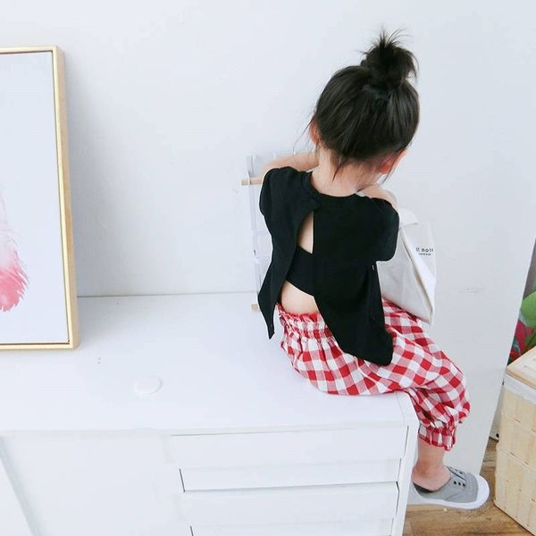 2019 summer clothes pure color girl clothes t-shirt clothing children's baby t-shirt backless round collar fashion, White
2019 summer clothes pure color girl clothes t-shirt clothing children's baby t-shirt backless round collar fashion, White