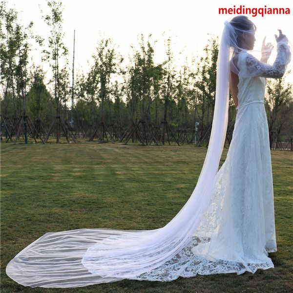 new elegant cut edge white ivory chapel length two layer wedding veil alloy comb meidingqianna brand, Black
new elegant cut edge white ivory chapel length two layer wedding veil alloy comb meidingqianna brand, Black