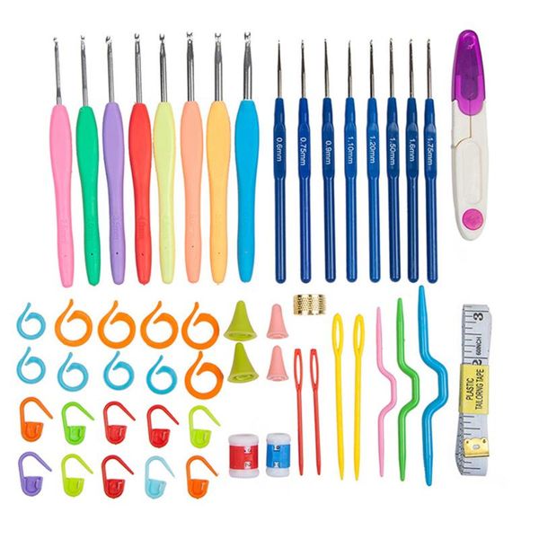 16pcs magic soft grip handle aluminum crochet hooks knitting needles set diy weaving tools
16pcs magic soft grip handle aluminum crochet hooks knitting needles set diy weaving tools
