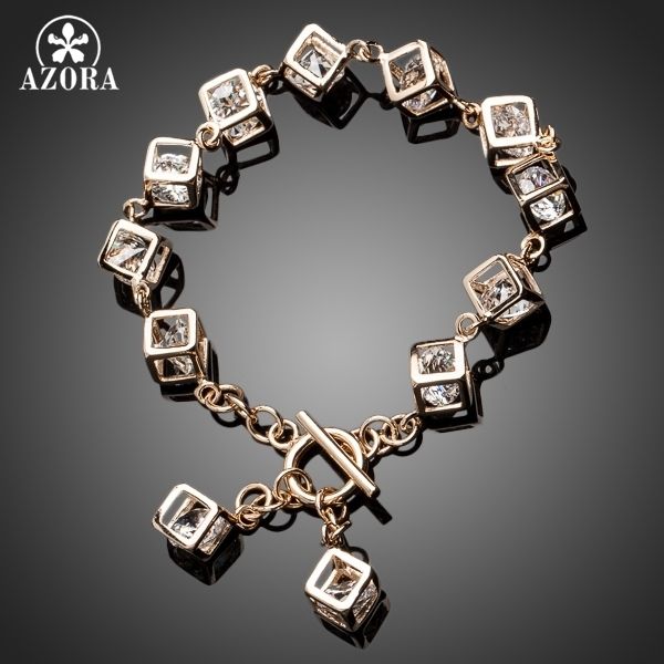 azora brand design gold color stellux austrian crystal 12pcs cube charm bracelet ts0023 t7190615, Black
azora brand design gold color stellux austrian crystal 12pcs cube charm bracelet ts0023 t7190615, Black