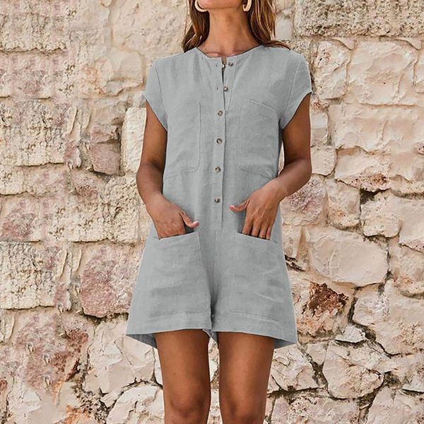 button playsuits short sleeve pocket women summer overalls rompers loose femme jumpsuit shorts o-neck wide leg solid casual, Black;white
button playsuits short sleeve pocket women summer overalls rompers loose femme jumpsuit shorts o-neck wide leg solid casual, Black;white