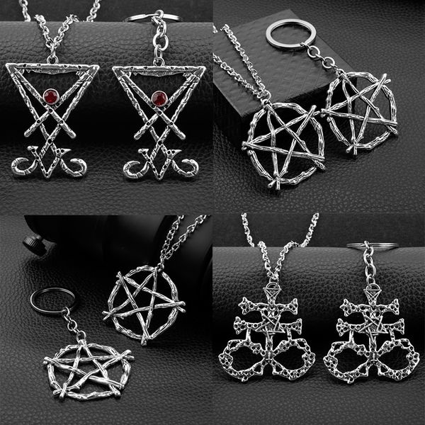 vintage metal lucifer geometric baphomet amulet goat satan wiccan satanism pendant necklaces for firends gift, Silver
vintage metal lucifer geometric baphomet amulet goat satan wiccan satanism pendant necklaces for firends gift, Silver