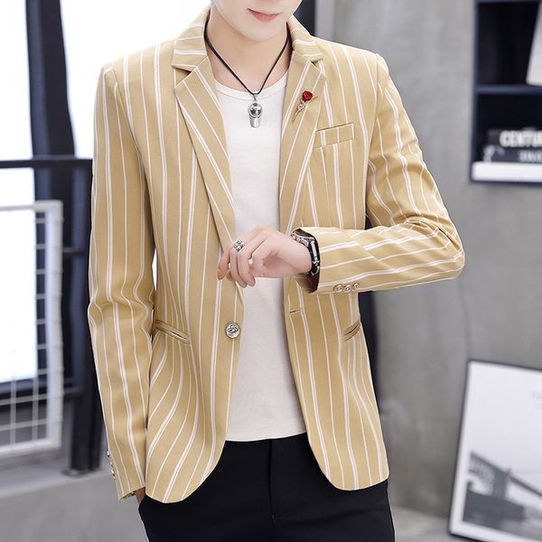 2020 fahion striped men blazers long sleeve slim fit casual suit jacket wedding business dress coat blazer masculino veste homme, White;black
2020 fahion striped men blazers long sleeve slim fit casual suit jacket wedding business dress coat blazer masculino veste homme, White;black