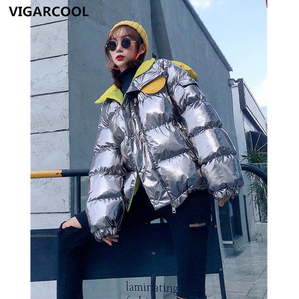 2019 new metal color contrast color hooded cotton coat female winter new korean fashion thick warm down cotton jacket, Black
2019 new metal color contrast color hooded cotton coat female winter new korean fashion thick warm down cotton jacket, Black