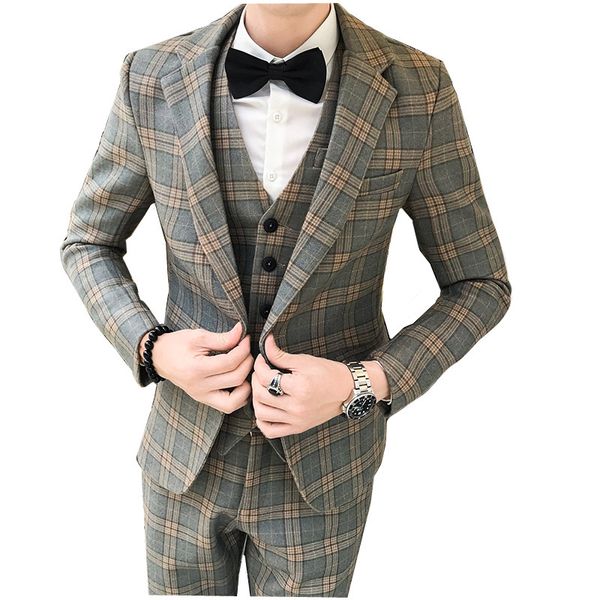 2020 spring mens suit 3 pieces classic plaid suits men business wedding suits sets slim fit men tuexdo party dress, White;black
2020 spring mens suit 3 pieces classic plaid suits men business wedding suits sets slim fit men tuexdo party dress, White;black
