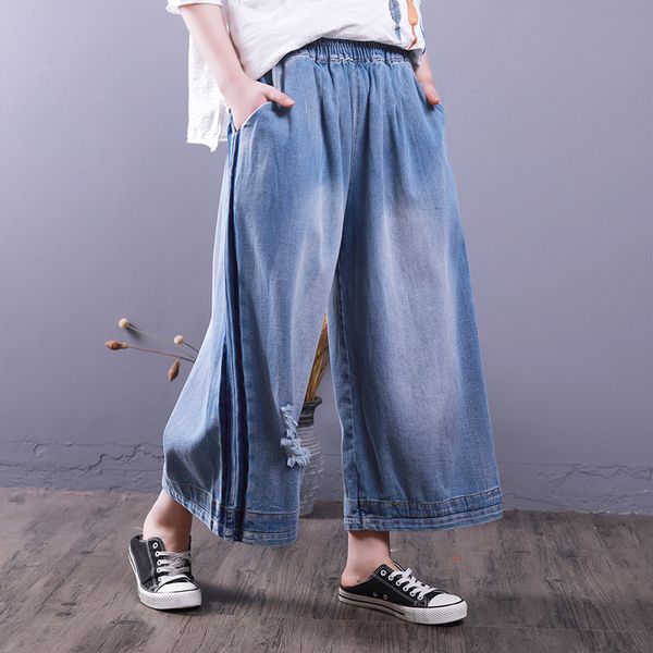 summer cotton denim ripped holes wide leg pants women spring loose vintage pockets classic jeans oversize boyfriend female, Blue
summer cotton denim ripped holes wide leg pants women spring loose vintage pockets classic jeans oversize boyfriend female, Blue