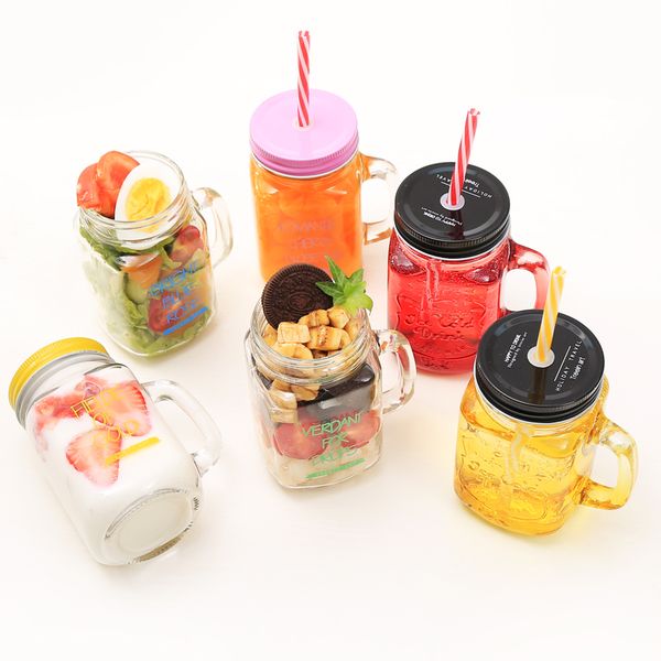 450ml glass mason jar mug with lid and straw summer ice cream fruit cold drinking water jars juice cup
450ml glass mason jar mug with lid and straw summer ice cream fruit cold drinking water jars juice cup