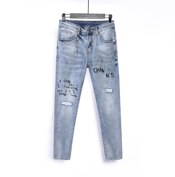 2019 france brand mens jeans denim trousers ch2 fashion embroidery stitching pattern lightweight trend couple outdoor sport, Blue
2019 france brand mens jeans denim trousers ch2 fashion embroidery stitching pattern lightweight trend couple outdoor sport, Blue
