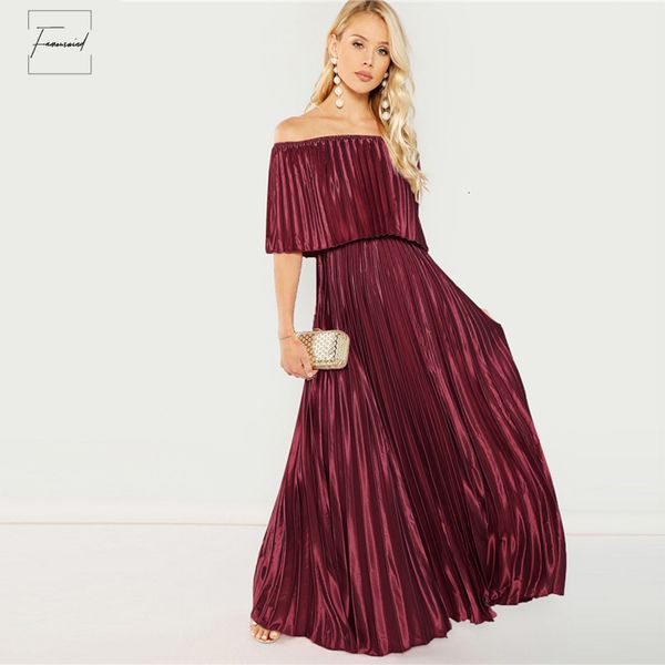 burgundy front party dresses off shoulder pleated a line solid elegant autumn modern flounce lady women maxi, Black;gray
burgundy front party dresses off shoulder pleated a line solid elegant autumn modern flounce lady women maxi, Black;gray