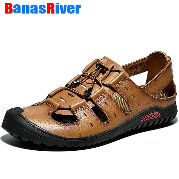 new fashion summer beach breathable men sandals leather causal shoes male comfortable sneakers footwear plus size 38-46, Black
new fashion summer beach breathable men sandals leather causal shoes male comfortable sneakers footwear plus size 38-46, Black