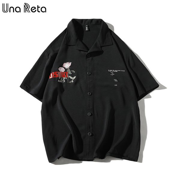 una reta rose print short sleeve men shirt new summer mens clothing hawaiian shirt streetwear single-breasted shirts for men, White;black
una reta rose print short sleeve men shirt new summer mens clothing hawaiian shirt streetwear single-breasted shirts for men, White;black