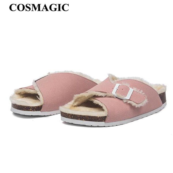 cosmagic 2019 new autumn sheep fur cork slipper autumn winter women casual genuine leather outside solid soft plush slides shoe, Black
cosmagic 2019 new autumn sheep fur cork slipper autumn winter women casual genuine leather outside solid soft plush slides shoe, Black