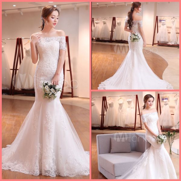 robe de mariage white mermaid wedding dresses 2019 lace beading off the shoulder short sleeve fishtail bridal gown selling
robe de mariage white mermaid wedding dresses 2019 lace beading off the shoulder short sleeve fishtail bridal gown selling