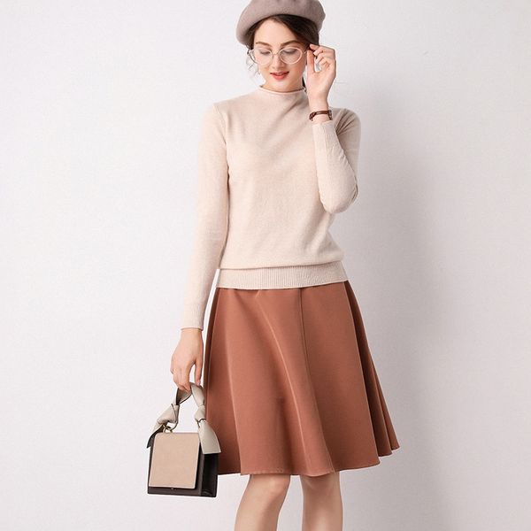 litvriyh autumn winter cashmere sweater women pullover long sleeve half high neck soft pullover women sweater knitted jumper top, White;black
litvriyh autumn winter cashmere sweater women pullover long sleeve half high neck soft pullover women sweater knitted jumper top, White;black