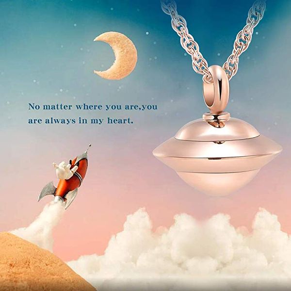 ijd10065 stainless steel cremation souvenir rose gold spaceship for ashes urn necklace holder keepsake memorial jewelry for women gift, Silver
ijd10065 stainless steel cremation souvenir rose gold spaceship for ashes urn necklace holder keepsake memorial jewelry for women gift, Silver