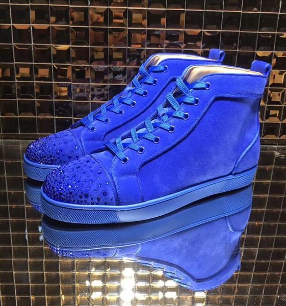 new designer shoes rhinestones fashion blue suede leather mens womens flat bottoms luxury shoes party lovers sneakers size 35-46 with box, Black
new designer shoes rhinestones fashion blue suede leather mens womens flat bottoms luxury shoes party lovers sneakers size 35-46 with box, Black