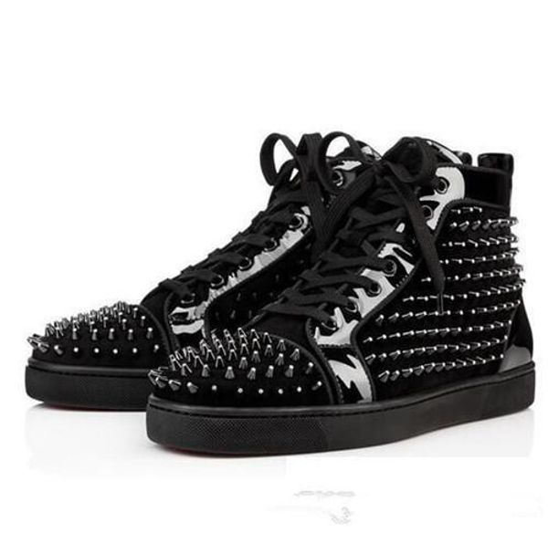 2019 red sole fashion studs spike men boots ankle boot genuine leather red bottom rivet decorative short knight boots t01, Black
2019 red sole fashion studs spike men boots ankle boot genuine leather red bottom rivet decorative short knight boots t01, Black