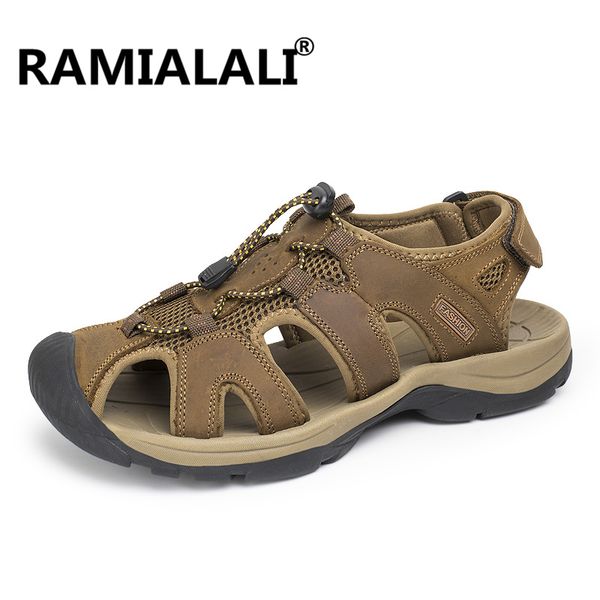 ramialali mens sandals leather summer breathable sandals 2018 new beach men casual shoes outdoor plus size 38-47, Black
ramialali mens sandals leather summer breathable sandals 2018 new beach men casual shoes outdoor plus size 38-47, Black