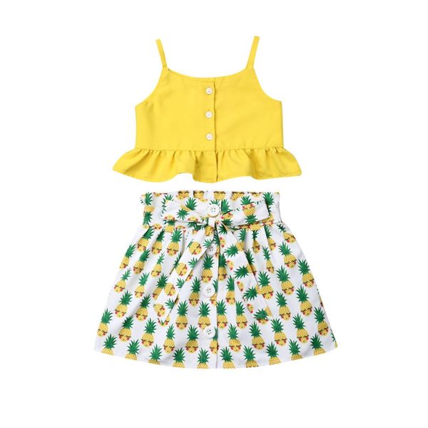 summer holiday infant kids baby girls clothes sets sleeveless yellow ruffle bow pineapple skirts outfit clothes, White
summer holiday infant kids baby girls clothes sets sleeveless yellow ruffle bow pineapple skirts outfit clothes, White