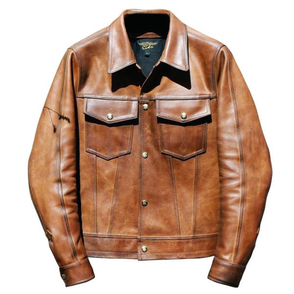 2020 men's classic copy type iii trucker jacket vintage 507 calfskin slim fit genuine leather jacket men brown blue biker coat, Black
2020 men's classic copy type iii trucker jacket vintage 507 calfskin slim fit genuine leather jacket men brown blue biker coat, Black