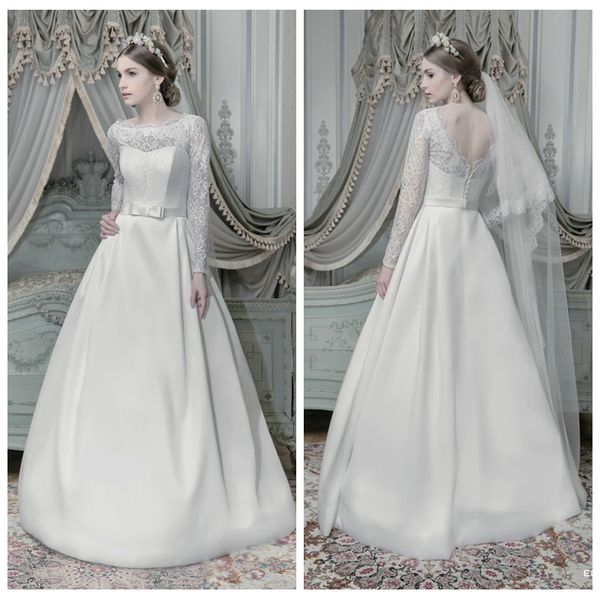lace long sleeves a-line wedding dresses 2019 modest sweep train long bridal gowns modest spring vestidos de marriage custom formal, White
lace long sleeves a-line wedding dresses 2019 modest sweep train long bridal gowns modest spring vestidos de marriage custom formal, White
