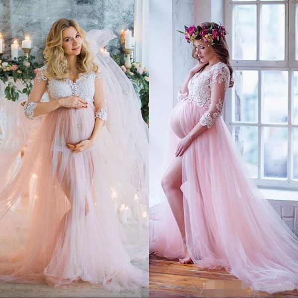 2019 румяно-розовые платья для беременных и невесты a-line тюль белое кружево с аппликацией и разрезом с скользящим шлейфом 3/4 с длинными р, White
2019 румяно-розовые платья для беременных и невесты a-line тюль белое кружево с аппликацией и разрезом с скользящим шлейфом 3/4 с длинными р, White