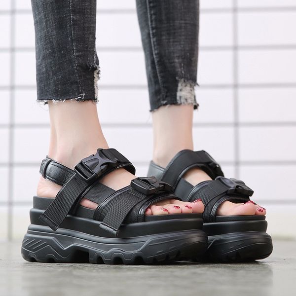rasmeup platform women sandals 2019 fashion summer leather buckle women thick soled beach sandal casual chunky woman shoes lll, Black
rasmeup platform women sandals 2019 fashion summer leather buckle women thick soled beach sandal casual chunky woman shoes lll, Black