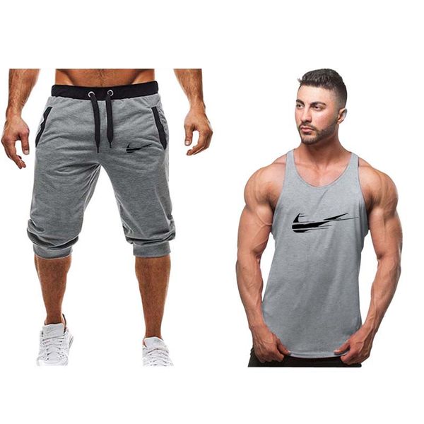 fahion new tracksuit men two piece short pant+tank summer cool sweatshirts suit male chandal hombre jogging homme suit 2019, Gray
fahion new tracksuit men two piece short pant+tank summer cool sweatshirts suit male chandal hombre jogging homme suit 2019, Gray