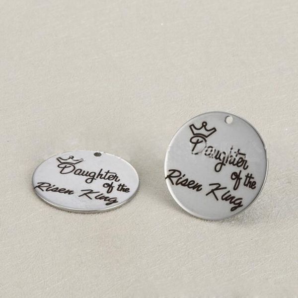 fashion accessories stainless steel silver round pendant engraved daughter of the risen king keepsake accessories jewelry, Blue;slivery
fashion accessories stainless steel silver round pendant engraved daughter of the risen king keepsake accessories jewelry, Blue;slivery