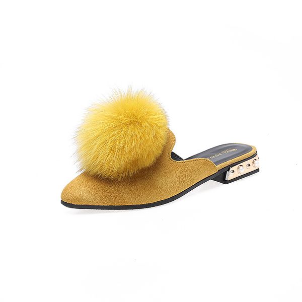 kjstyrka 2020 fashion hair ball mules women slides half slippers mules shoes woman flats summer shoes, Black
kjstyrka 2020 fashion hair ball mules women slides half slippers mules shoes woman flats summer shoes, Black