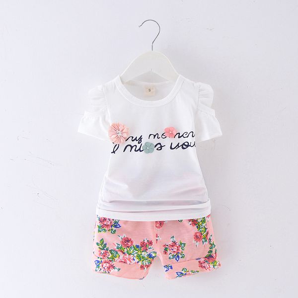 summer girl set children suits casual flower girl t shirt + shorts fashion kids clothing sets, White
summer girl set children suits casual flower girl t shirt + shorts fashion kids clothing sets, White
