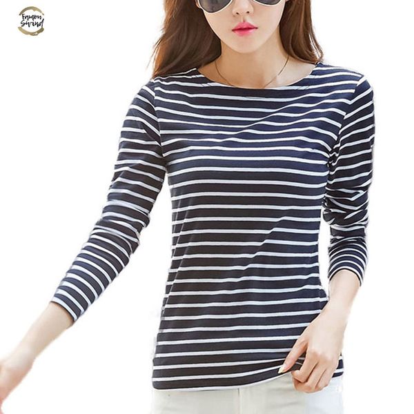 brand tshirt 2019 autumn winter t-shirts for women classic stirped cotton t shirt woman plus size female t-shirt, White
brand tshirt 2019 autumn winter t-shirts for women classic stirped cotton t shirt woman plus size female t-shirt, White