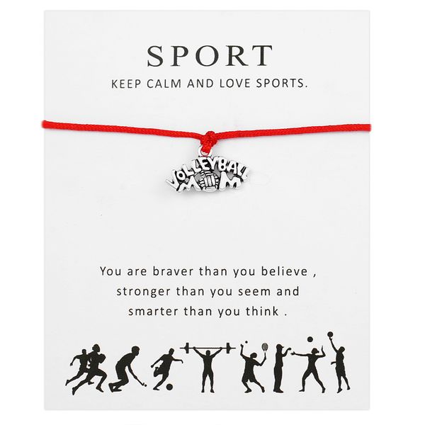 sport series 2 silver adjustable wax cords charm bracelet with the letter volleyball mom pendant red wax cord wish card bracelet, Black
sport series 2 silver adjustable wax cords charm bracelet with the letter volleyball mom pendant red wax cord wish card bracelet, Black