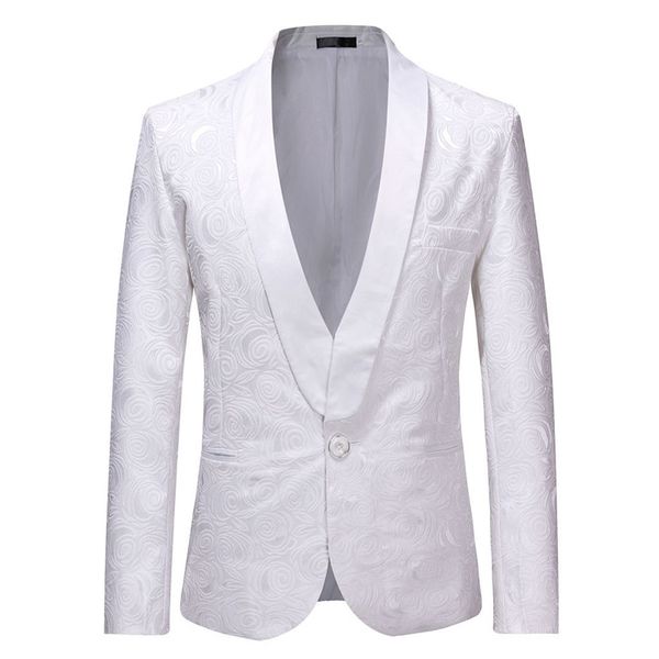 luxury male white one button cotton blend blazer homme costume floral blazers casual men coat slim fit costume mariage homme 10, White;black
luxury male white one button cotton blend blazer homme costume floral blazers casual men coat slim fit costume mariage homme 10, White;black