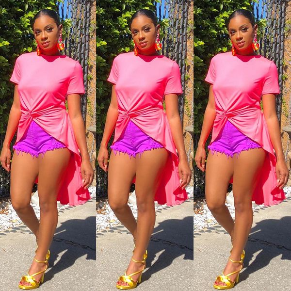 summer ladies designer tshirts solid color printed с коротким рукавом экипаж шеи нерегулярные tops моды одежда для девочек, White
summer ladies designer tshirts solid color printed с коротким рукавом экипаж шеи нерегулярные tops моды одежда для девочек, White