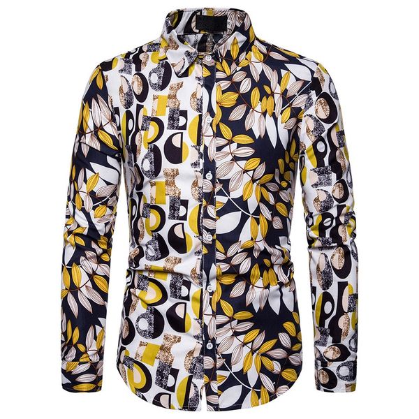 autumn men's shirt slim fit floral printd button street turn-down collar long sleeve shirt camisas hombre koszula hawajska, White;black
autumn men's shirt slim fit floral printd button street turn-down collar long sleeve shirt camisas hombre koszula hawajska, White;black
