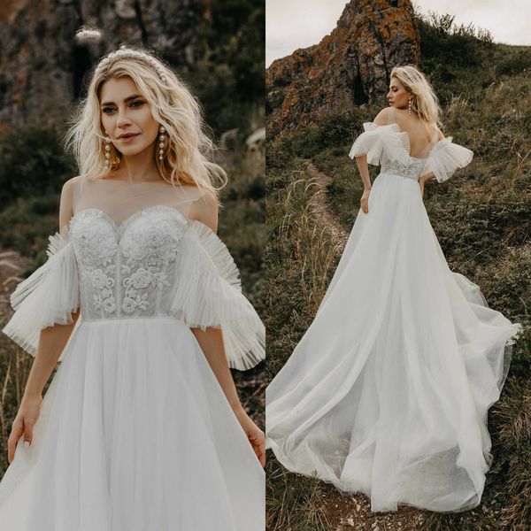 2020 bohemian wedding dress lace appliqued beads vestido de noiva jewel neck short sleeve plus size beach boho wedding dresses bridal gowns, White
2020 bohemian wedding dress lace appliqued beads vestido de noiva jewel neck short sleeve plus size beach boho wedding dresses bridal gowns, White